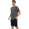 GYS Bamboo Viscose Pajamas for Men Pajamas Set Short Sleeve Sleepwear Top and Shorts Set Soft Pjs Loungewear Set
