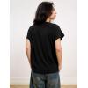 GYS Bamboo Viscose T Shirts for Women, Short Sleeve V Neck Tee, Soft Pajama Tops(Black)