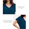 GYS Bamboo Viscose T Shirts for Women, Short Sleeve V Neck Tee, Soft Pajama Tops(Ink Blue)
