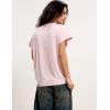 GYS Bamboo Viscose T Shirts for Women, Short Sleeve V Neck Tee, Soft Pajama Tops(Pink)