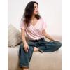 GYS Bamboo Viscose T Shirts for Women, Short Sleeve V Neck Tee, Soft Pajama Tops(Pink)