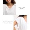 GYS Bamboo Viscose T Shirts for Women, Short Sleeve V Neck Tee, Soft Pajama Tops(White)