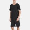 GYS Men’s Bamboo Viscose Pajamas Set Short Sleeve Top and Shorts Pjs Sleep Set Soft Two-Piece Sleepwear with Pockets