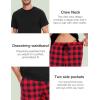 GYS Men’s Pajama Sets, Ultra Soft Bamboo Viscose Sleepwear, Short Sleeve Shirts and Shorts Loungewear Pjs Set with Pockets(Black/Black Red Plaid)