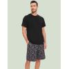GYS Men’s Pajama Sets, Ultra Soft Bamboo Viscose Sleepwear, Short Sleeve Shirts and Shorts Loungewear Pjs Set with Pockets(Black/Camouflage)