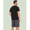 GYS Men’s Pajama Sets, Ultra Soft Bamboo Viscose Sleepwear, Short Sleeve Shirts and Shorts Loungewear Pjs Set with Pockets(Black/Camouflage)