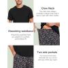 GYS Men’s Pajama Sets, Ultra Soft Bamboo Viscose Sleepwear, Short Sleeve Shirts and Shorts Loungewear Pjs Set with Pockets(Black/Camouflage)
