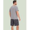 GYS Men’s Pajama Sets, Ultra Soft Bamboo Viscose Sleepwear, Short Sleeve Shirts and Shorts Loungewear Pjs Set with Pockets(Heather Grey/Camouflage)