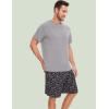GYS Men’s Pajama Sets, Ultra Soft Bamboo Viscose Sleepwear, Short Sleeve Shirts and Shorts Loungewear Pjs Set with Pockets(Heather Grey/Camouflage)