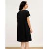 GYS Women’s Nightgowns Bamboo Viscose Soft and Comfy Short Sleeve Pajama Dress(Black)