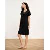 GYS Women’s Nightgowns Bamboo Viscose Soft and Comfy Short Sleeve Pajama Dress(Black)