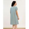 GYS Women’s Nightgowns Bamboo Viscose Soft and Comfy Short Sleeve Pajama Dress(Light Greyish Green)