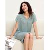 GYS Women’s Nightgowns Bamboo Viscose Soft and Comfy Short Sleeve Pajama Dress(Light Greyish Green)