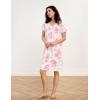 GYS Women’s Nightgowns Bamboo Viscose Soft and Comfy Short Sleeve Pajama Dress(Peony)