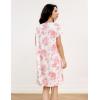 GYS Women’s Nightgowns Bamboo Viscose Soft and Comfy Short Sleeve Pajama Dress(Peony)