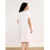 GYS Women’s Nightgowns Bamboo Viscose Soft and Comfy Short Sleeve Pajama Dress(White)