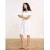 GYS Women’s Nightgowns Bamboo Viscose Soft and Comfy Short Sleeve Pajama Dress(White)