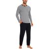 GYS Bamboo Viscose Men’s Pajama Sets Soft Long Sleeve Lounge Sets with Pockets