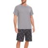 GYS Men’s Pajama Sets, Ultra Soft Bamboo Viscose Sleepwear, Short Sleeve Shirts and Shorts Loungewear Pjs Set with Pockets(Heather Grey/Camouflage)