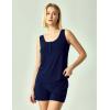 GYS Bamboo Viscose Women’s Pajama Sets Tank Top With Shorts 2 Pieces Lounge Sets(Navy)