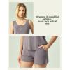 GYS Bamboo Viscose Women’s Pajama Sets Tank Top With Shorts 2 Pieces Lounge Sets(Purplish Grey)