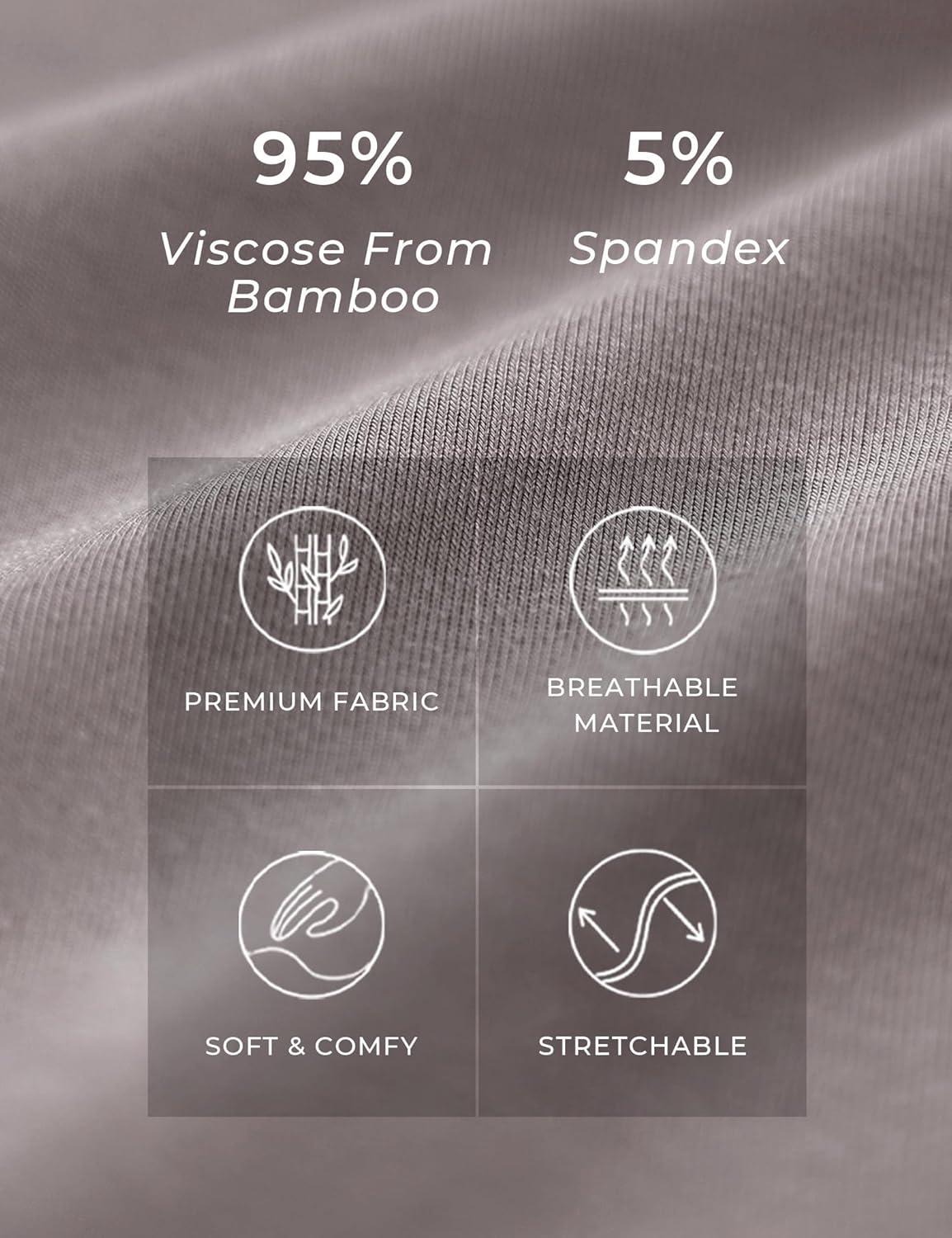 imageGYS Bamboo Viscose Nightgowns for Women Soft Long Sleeve V Neck Night Shirts Sleepwear Below the Knee Long Nightgown PajamaTaupe