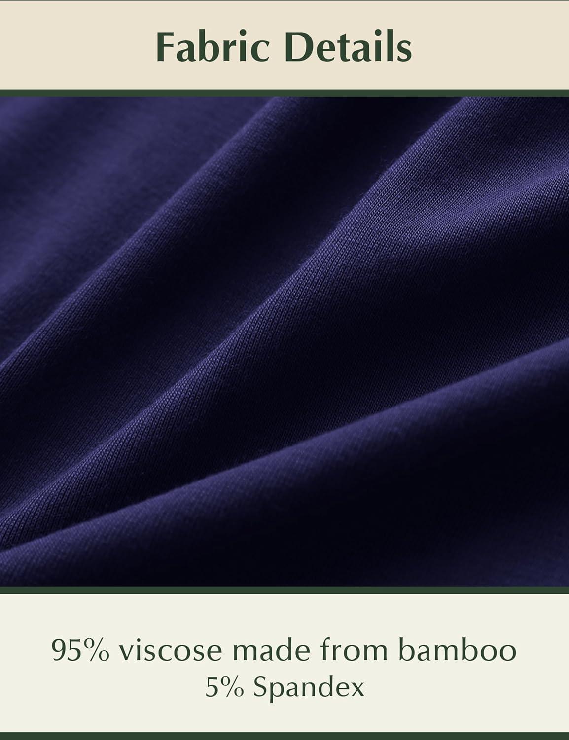 imageGYS Bamboo Viscose Womens Nightgowns Classic Short Sleeve V Neck Sleep DressNavy