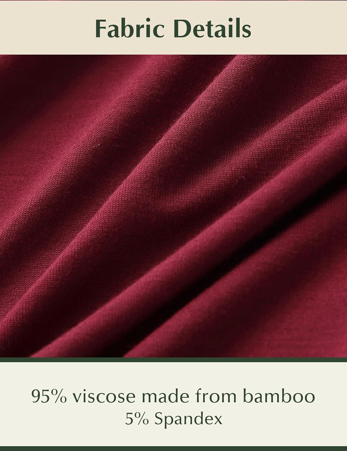 imageGYS Bamboo Viscose Womens Nightgowns Sleeveless Soft Summer Tank Sleepwear with PocketsCrew Neckwine Red