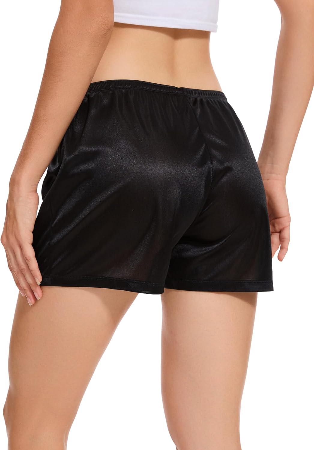 imageGYS Slip Shorts Culotte for Women Underwear Soft and Smooth Anti Chafing PettipantsBlack