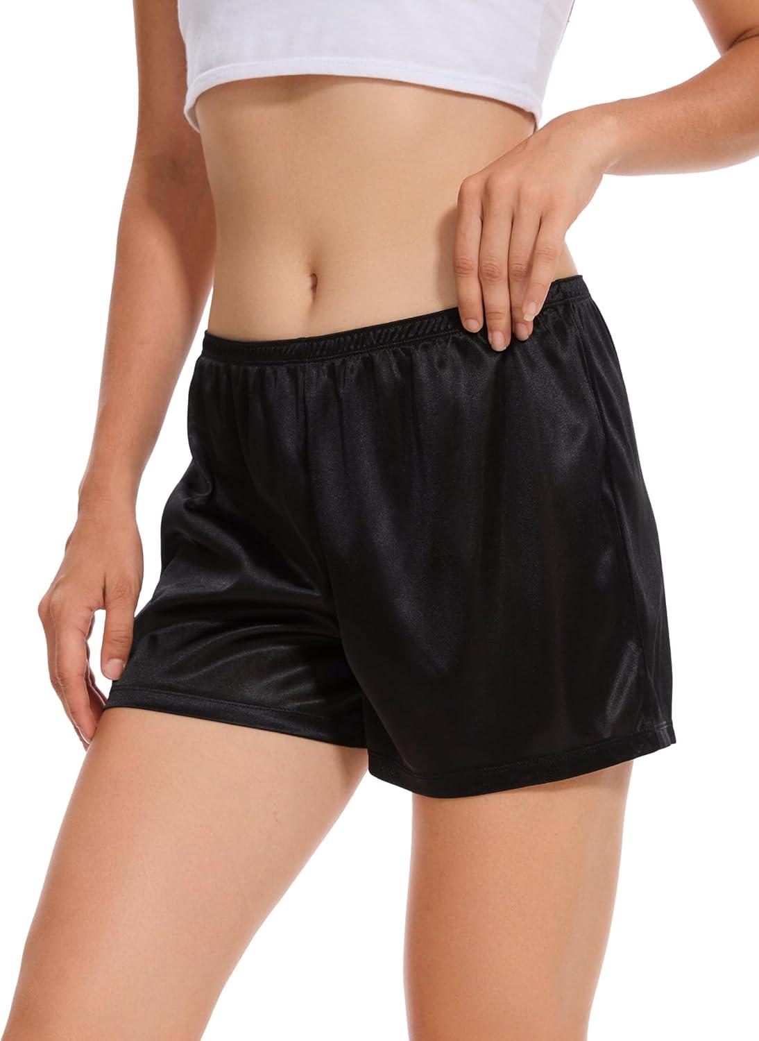 imageGYS Slip Shorts Culotte for Women Underwear Soft and Smooth Anti Chafing PettipantsBlack