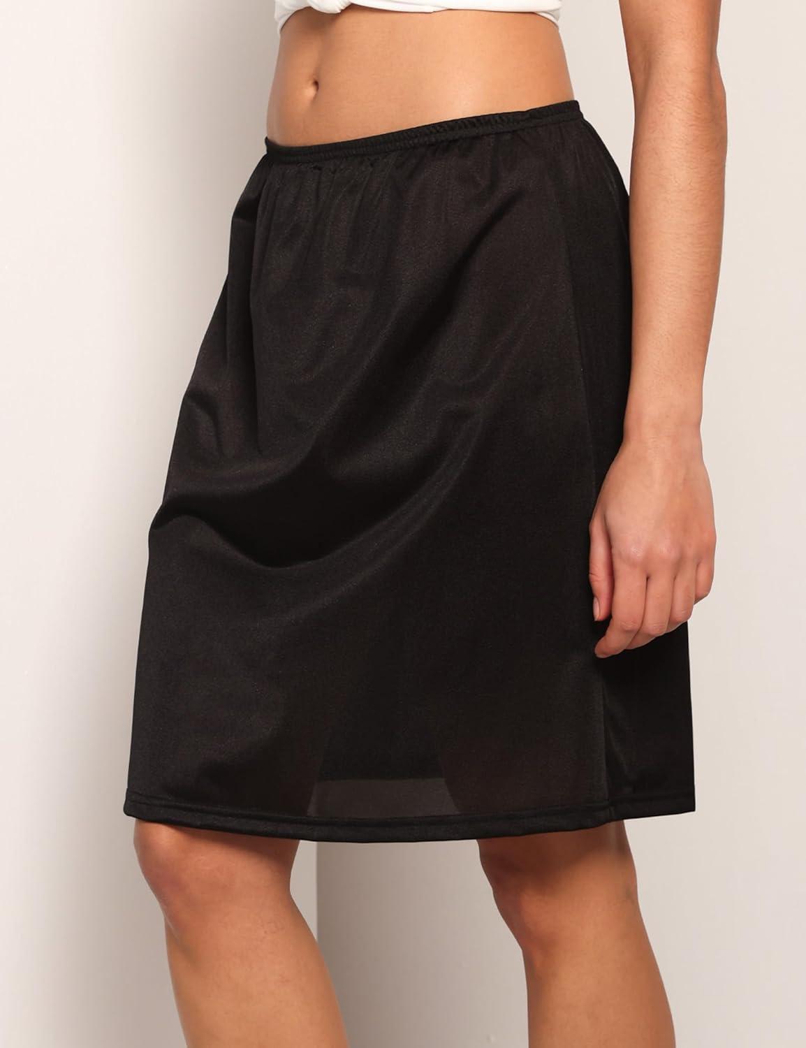 imageGYS Womens Nylon Half Slips for Under Dresses AntiStatic UnderskirtBlack