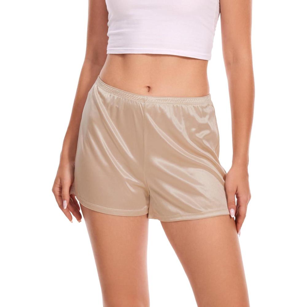 imageGYS Slip Shorts Culotte for Women Underwear Soft and Smooth Anti Chafing PettipantsBeige