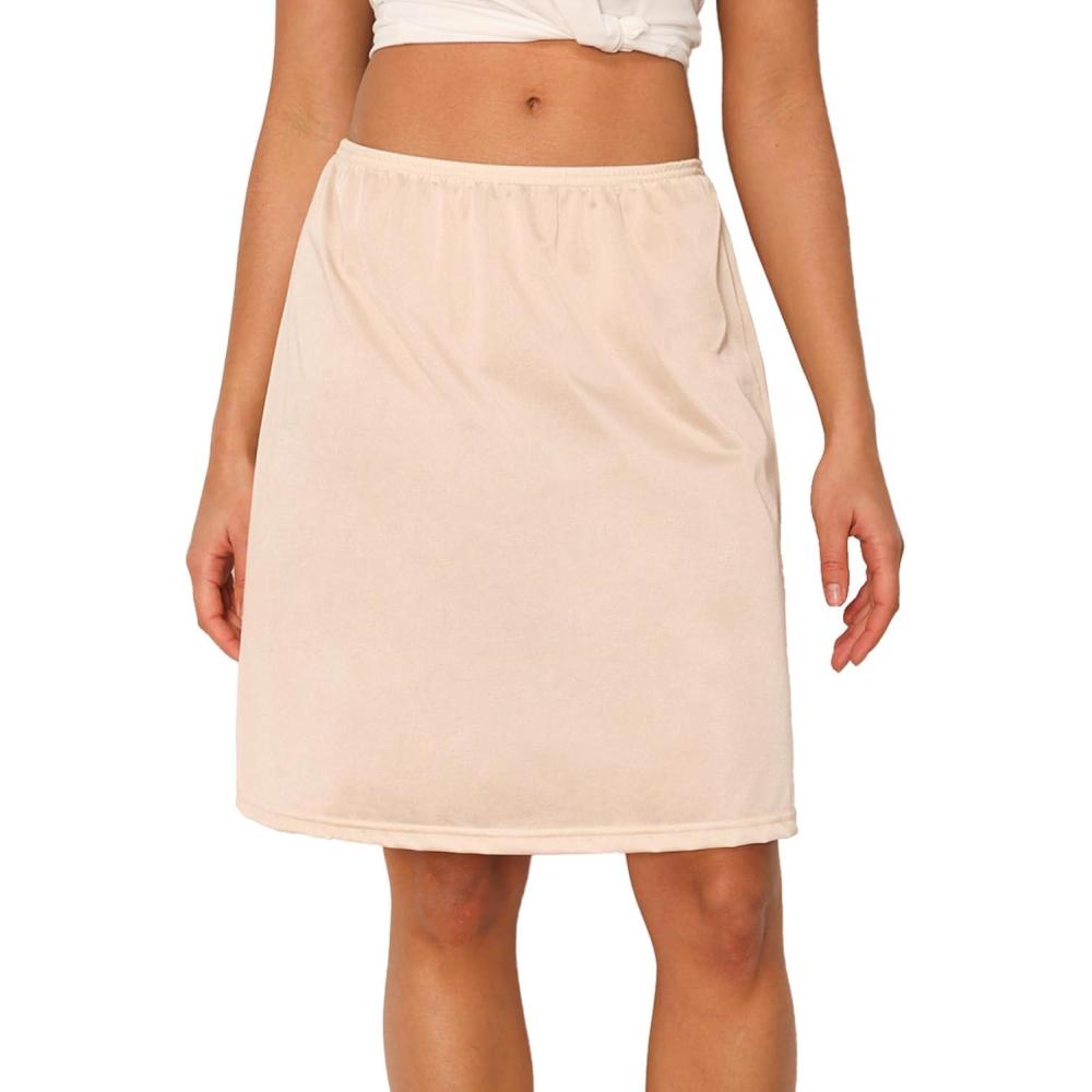 imageGYS Womens Nylon Half Slips for Under Dresses AntiStatic UnderskirtBeige