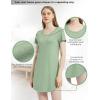 GYS Bamboo Viscose Nightgown for Women Sleepwear Soft Comfy Pajama Dress Short Sleeve Nightshirt Plus Size S-4X(Loden Frost)