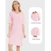 GYS Bamboo Viscose Nightgowns for Women Short Sleeve Crewneck Sleep Shirt(Pink)