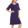 GYS Bamboo Viscose Nightgowns for Women Short Sleeve Crewneck Sleep Shirt(Purple)