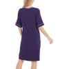 GYS Bamboo Viscose Nightgowns for Women Short Sleeve Crewneck Sleep Shirt(Purple)