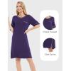 GYS Bamboo Viscose Nightgowns for Women Short Sleeve Crewneck Sleep Shirt(Purple)
