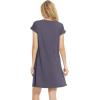 GYS Bamboo Viscose Nightgowns for Women Short Sleeve Sleep Shirts Crew Neck Sleepwear Soft Ladies Pajama Dress(Dark Grey)