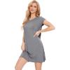 GYS Bamboo Viscose Nightgowns for Women Short Sleeve Sleep Shirts Crew Neck Sleepwear Soft Ladies Pajama Dress(Heather Grey)