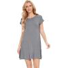 GYS Bamboo Viscose Nightgowns for Women Short Sleeve Sleep Shirts Crew Neck Sleepwear Soft Ladies Pajama Dress(Heather Grey)