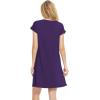GYS Bamboo Viscose Nightgowns for Women Short Sleeve Sleep Shirts Crew Neck Sleepwear Soft Ladies Pajama Dress(Purple)
