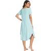 GYS Bamboo Viscose Nightgowns for Women Short Sleeve V Neck Night Shirts with Pockets(Aqua)