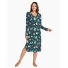 GYS Bamboo Viscose Nightgowns for Women, Soft Long Sleeve V Neck Night Shirts Sleepwear, Below the Knee Long Nightgown Pajama(Christmas Green)