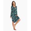 GYS Bamboo Viscose Nightgowns for Women, Soft Long Sleeve V Neck Night Shirts Sleepwear, Below the Knee Long Nightgown Pajama(Christmas Green)