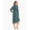 GYS Bamboo Viscose Nightgowns for Women, Soft Long Sleeve V Neck Night Shirts Sleepwear, Below the Knee Long Nightgown Pajama(Christmas Green)