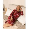 GYS Bamboo Viscose Nightgowns for Women, Soft Long Sleeve V Neck Night Shirts Sleepwear, Below the Knee Long Nightgown Pajama(Christmas Red)