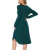 GYS Bamboo Viscose Nightgowns for Women, Soft Long Sleeve V Neck Night Shirts Sleepwear, Below the Knee Long Nightgown Pajama(Green)