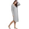 GYS Bamboo Viscose Nightgowns for Women, Soft Long Sleeve V Neck Night Shirts Sleepwear, Below the Knee Long Nightgown Pajama(Heather Grey)
