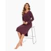 GYS Bamboo Viscose Nightgowns for Women, Soft Long Sleeve V Neck Night Shirts Sleepwear, Below the Knee Long Nightgown Pajama(Prune Purple)